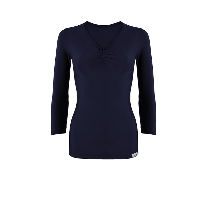 Slim Ruched 3 Quarter Sleeve Top *Outlet*