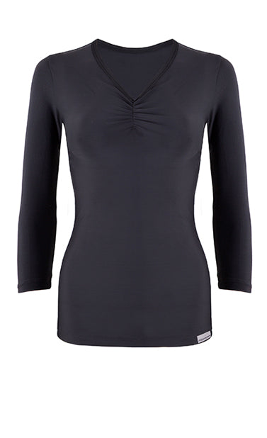 Slim Ruched 3 Quarter Sleeve Top
